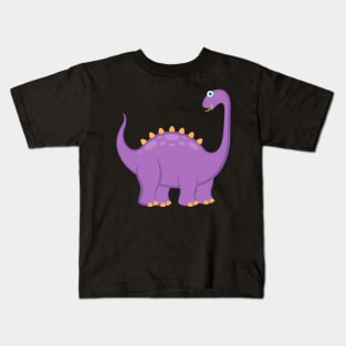 Purple Stegosaurus baby dinosaur Kids T-Shirt